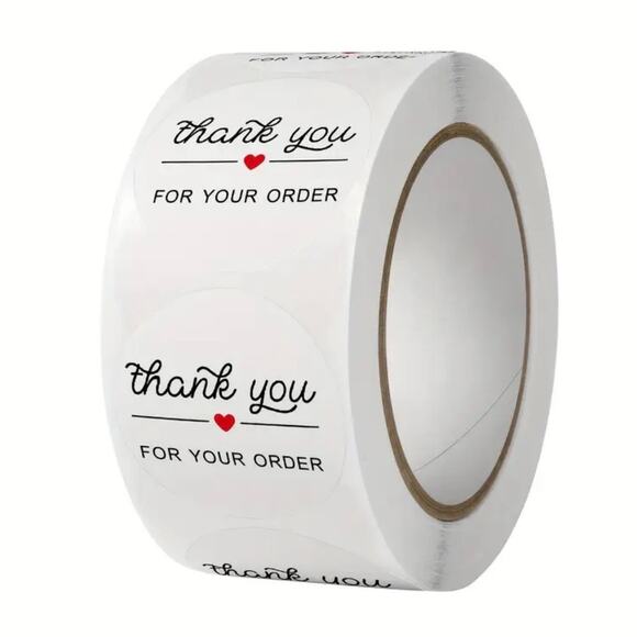 New 500 Piece Roll Self-Adhesive Thank You Stickers - Picture 4 of 4
